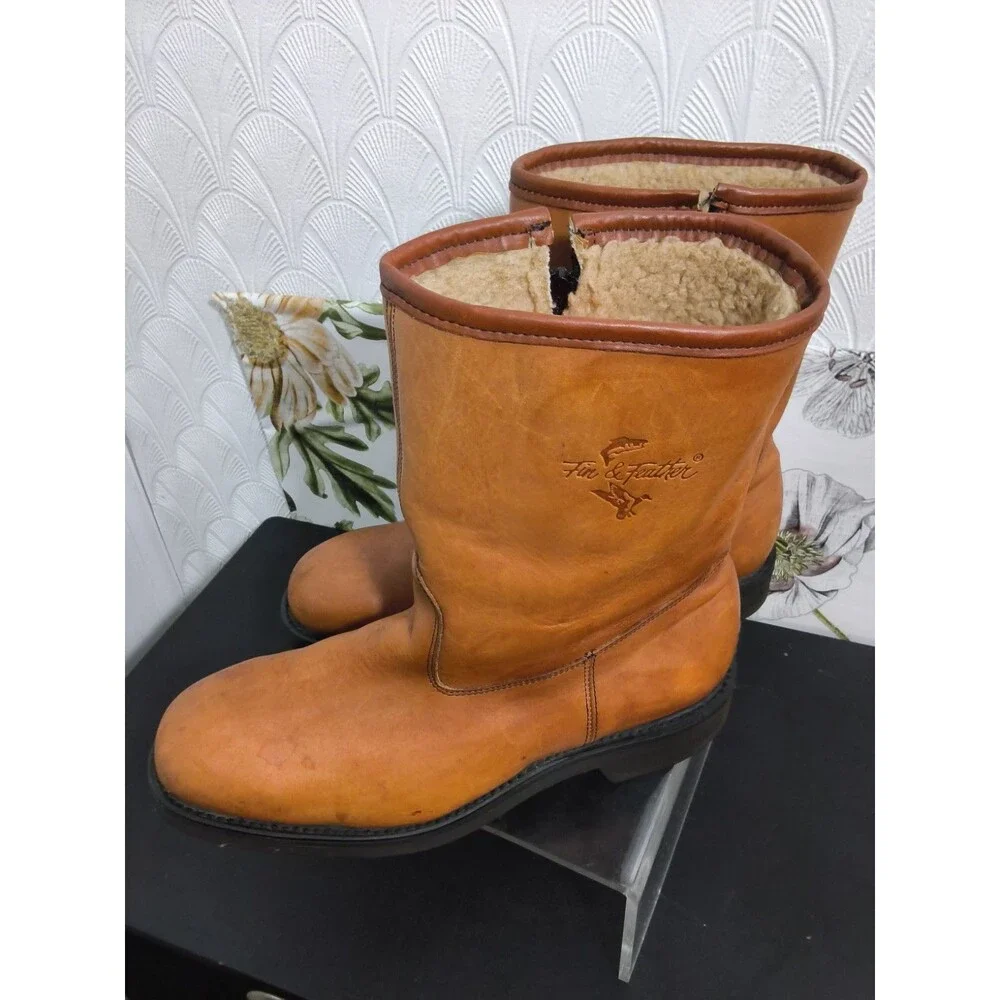 Fin & Feather Insulated Boots Mens 10EEE Brown Leather Zipper Made In USA